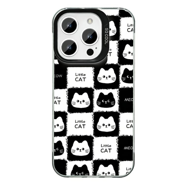 For iPhone 16 Pro Max Colorful Silver Plated IMD Pattern PC Hybrid TPU Phone Case
