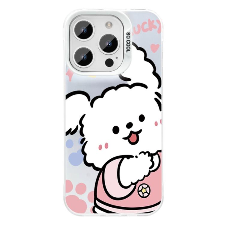 For iPhone 16 Pro Colorful Silver Plated IMD Pattern PC Hybrid TPU Phone Case
