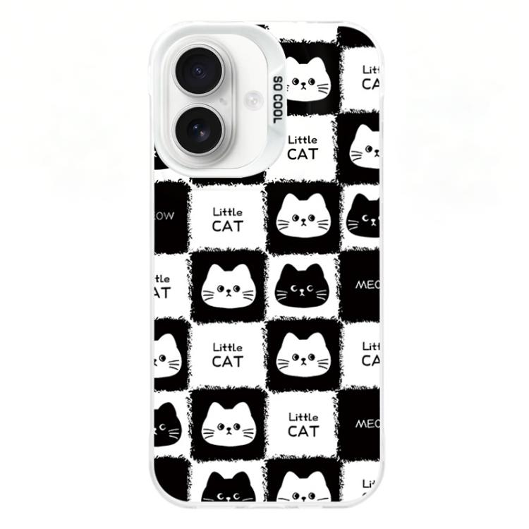 For iPhone 16 Plus Colorful Silver Plated IMD Pattern PC Hybrid TPU Phone Case