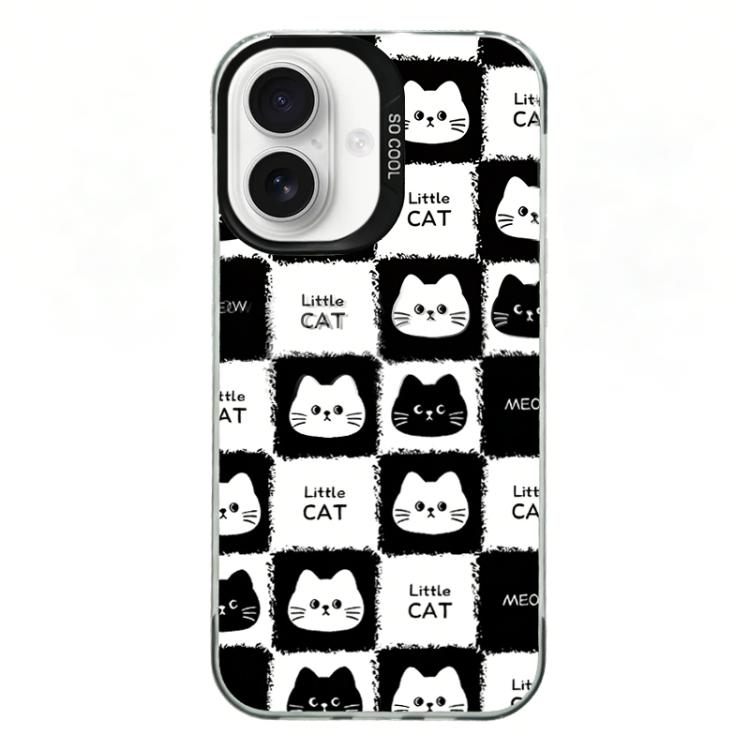 For iPhone 16 Plus Colorful Silver Plated IMD Pattern PC Hybrid TPU Phone Case