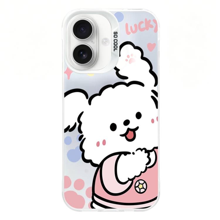 For iPhone 16 Colorful Silver Plated IMD Pattern PC Hybrid TPU Phone Case