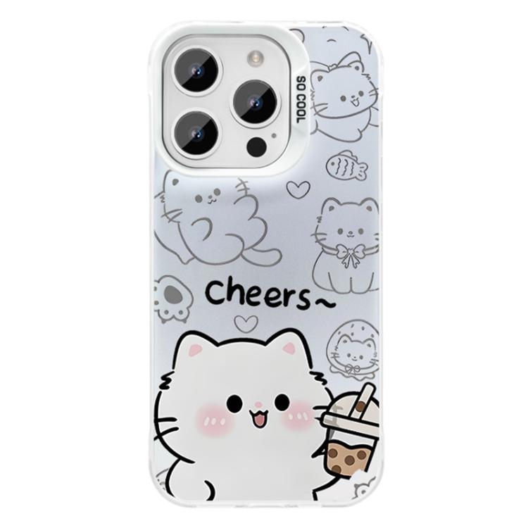 For iPhone 15 Pro Colorful Silver Plated IMD Pattern PC Hybrid TPU Phone Case
