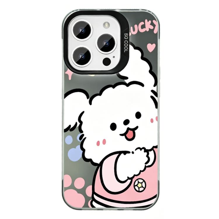 For iPhone 15 Pro Colorful Silver Plated IMD Pattern PC Hybrid TPU Phone Case