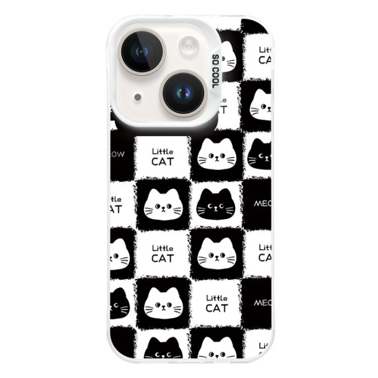For iPhone 13 Colorful Silver Plated IMD Pattern PC Hybrid TPU Phone Case