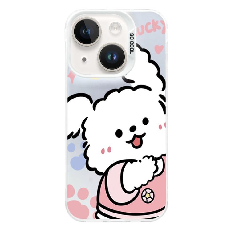 For iPhone 13 mini Colorful Silver Plated IMD Pattern PC Hybrid TPU Phone Case