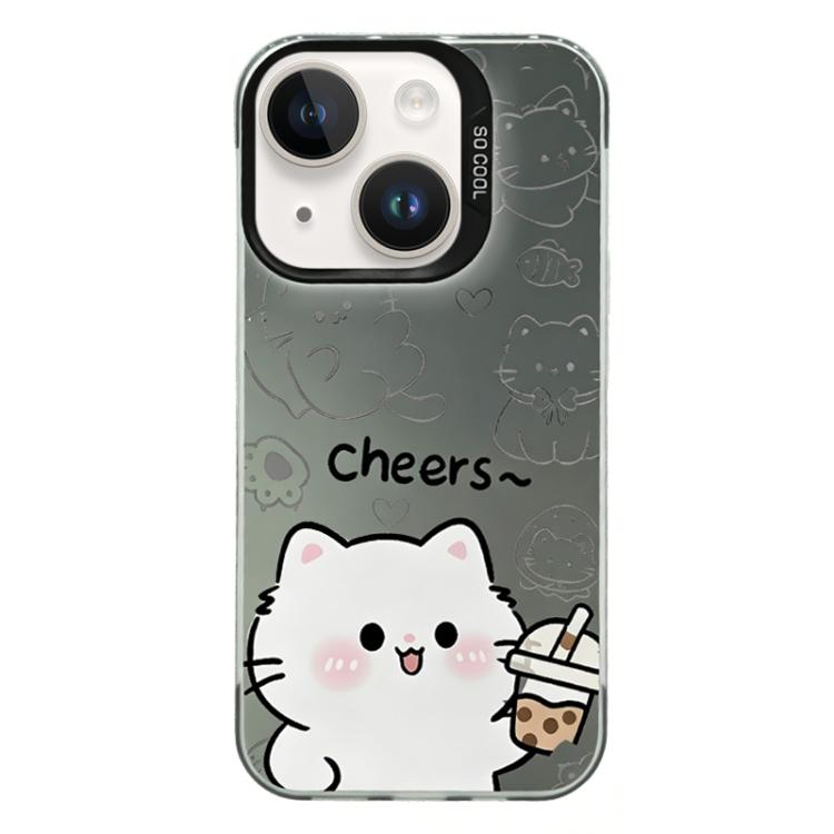 For iPhone 13 mini Colorful Silver Plated IMD Pattern PC Hybrid TPU Phone Case