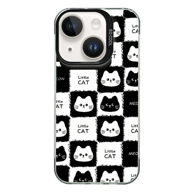 For iPhone 13 mini Colorful Silver Plated IMD Pattern PC Hybrid TPU Phone Case