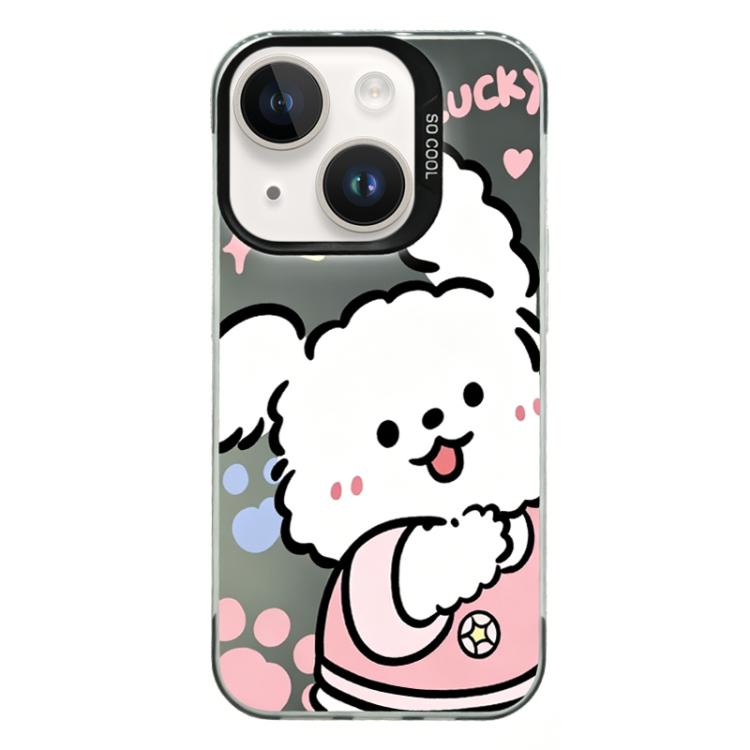 For iPhone 13 mini Colorful Silver Plated IMD Pattern PC Hybrid TPU Phone Case