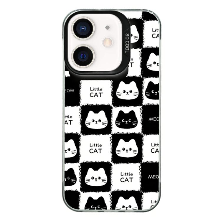 For iPhone 12 Colorful Silver Plated IMD Pattern PC Hybrid TPU Phone Case