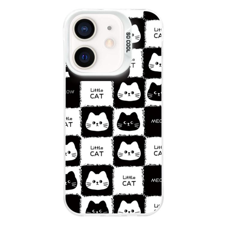 For iPhone 12 mini Colorful Silver Plated IMD Pattern PC Hybrid TPU Phone Case