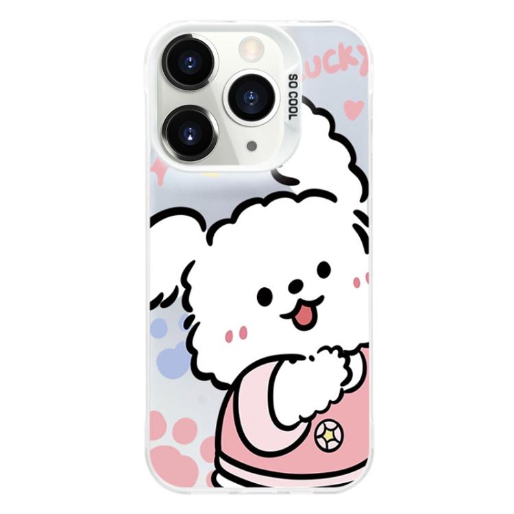 For iPhone 11 Pro Max Colorful Silver Plated IMD Pattern PC Hybrid TPU Phone Case