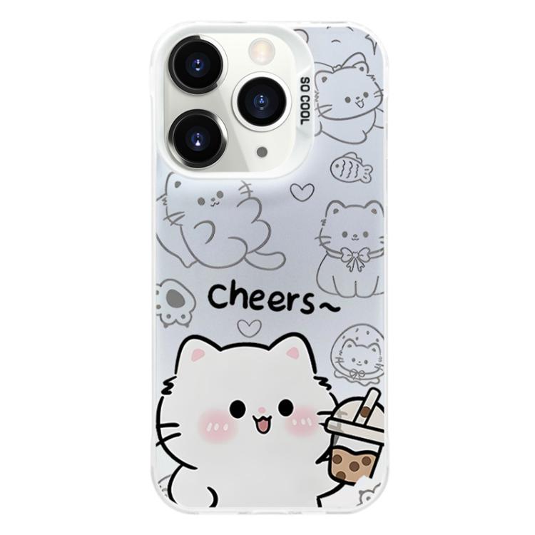 For iPhone 11 Pro Colorful Silver Plated IMD Pattern PC Hybrid TPU Phone Case