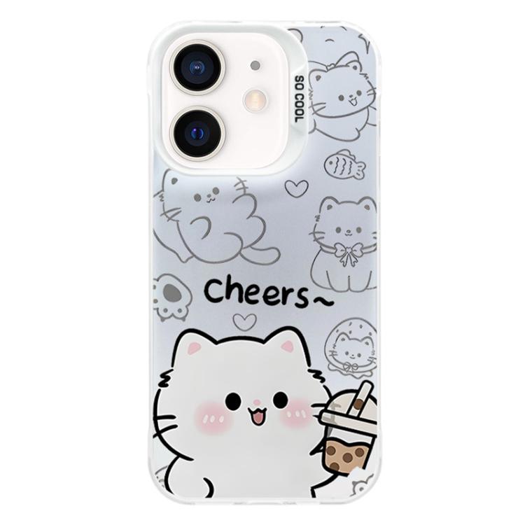 For iPhone 11 Colorful Silver Plated IMD Pattern PC Hybrid TPU Phone Case
