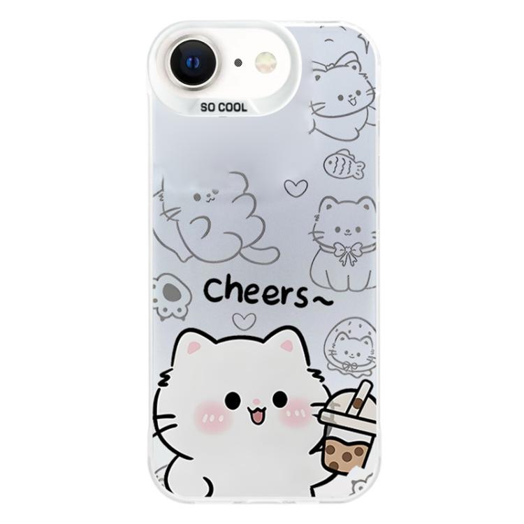 For iPhone SE 2022 / SE 2020 / 8 / 7 Colorful Silver Plated IMD Pattern PC Hybrid TPU Phone Case