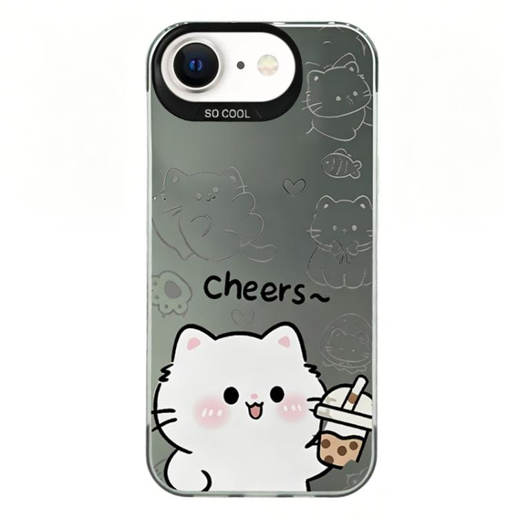 For iPhone 8 Plus / 7 Plus Colorful Silver Plated IMD Pattern PC Hybrid TPU Phone Case