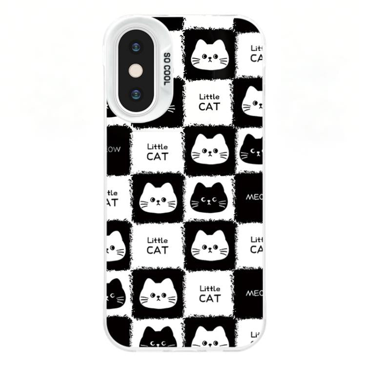 For iPhone X / XS Colorful Silver Plated IMD Pattern PC Hybrid TPU Phone Case