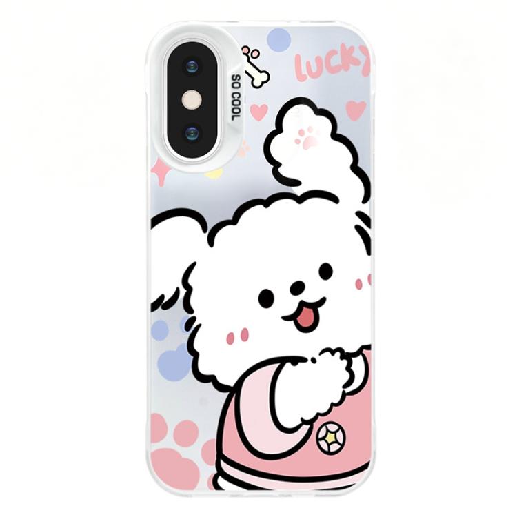 For iPhone X / XS Colorful Silver Plated IMD Pattern PC Hybrid TPU Phone Case