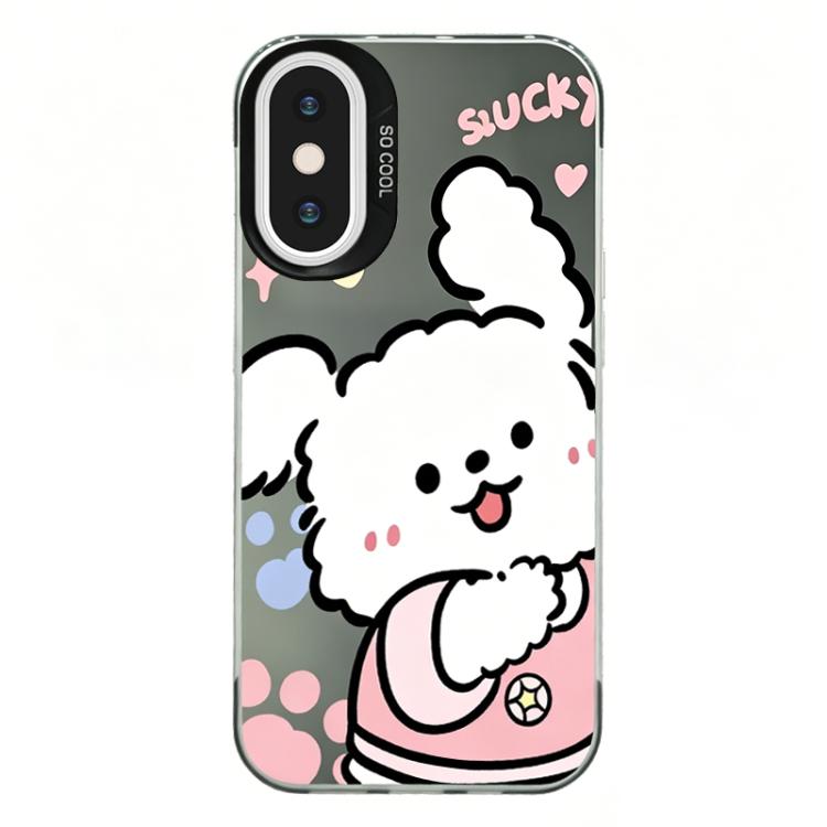 For iPhone X / XS Colorful Silver Plated IMD Pattern PC Hybrid TPU Phone Case