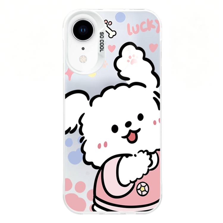 For iPhone XR Colorful Silver Plated IMD Pattern PC Hybrid TPU Phone Case