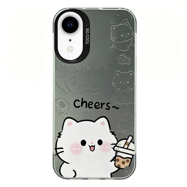 For iPhone XR Colorful Silver Plated IMD Pattern PC Hybrid TPU Phone Case