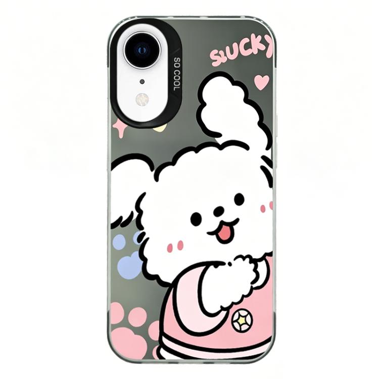 For iPhone XR Colorful Silver Plated IMD Pattern PC Hybrid TPU Phone Case