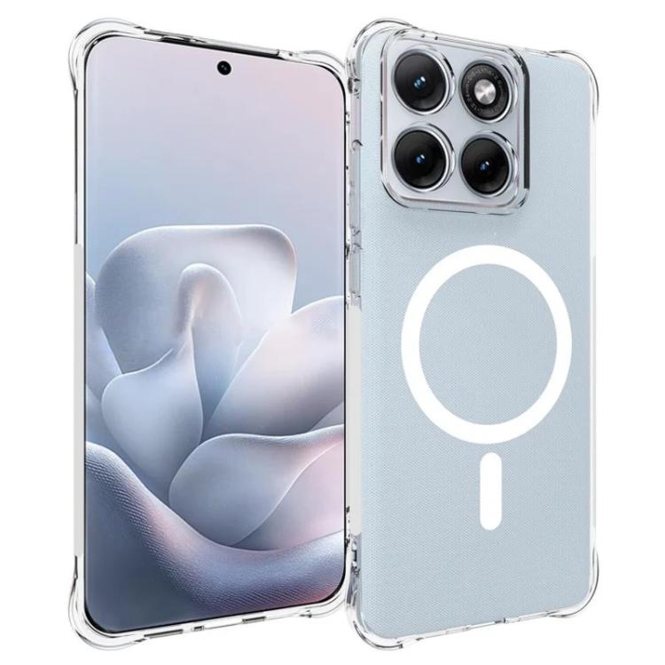 For Motorola Edge 70 Fusion+ 5G WANLONFENG Transparent Magnetic Four-Corner Shockproof TPU Phone Case with 2pcs Screen Films - Transparent