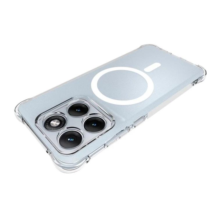 For Motorola Edge 70 Fusion+ 5G WANLONFENG Transparent Magnetic Four-Corner Shockproof TPU Phone Case with 2pcs Screen Films - Transparent