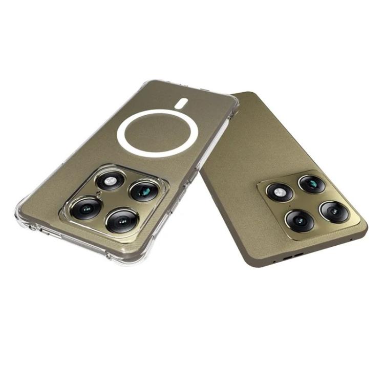 For Motorola Signature 5G WANLONFENG Transparent Magnetic Four-Corner Shockproof TPU Phone Case with 2pcs Screen Films - Transparent