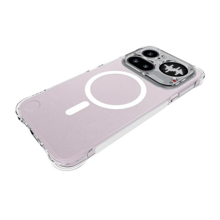 For Nothing Phone 4a Pro WANLONFENG Transparent Magnetic Four-Corner Shockproof TPU Phone Case with 2pcs Screen Films - Transparent