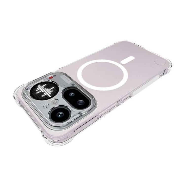 For Nothing Phone 4a Pro WANLONFENG Transparent Magnetic Four-Corner Shockproof TPU Phone Case with 2pcs Screen Films - Transparent