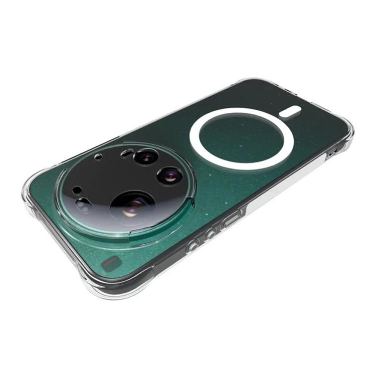 For Xiaomi 17 Ultra WANLONFENG Transparent Magnetic Four-Corner Shockproof TPU Phone Case with 2pcs Screen Films - Transparent