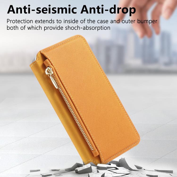 For Galaxy A25 5G CaseNeo Precision Hole Silver-Edged Magnetic Zipper Wallet Cross-Grain Vegan Leather Phone Case