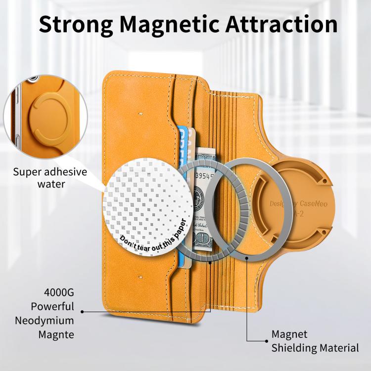 For Galaxy A56 5G CaseNeo Precision Hole Silver-Edged Magnetic Zipper Wallet Cross-Grain Vegan Leather Phone Case