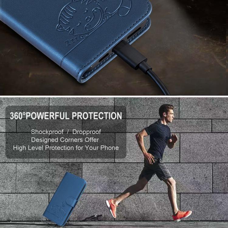 For Huawei nova 14 Cat Butterfly Embossed RFID Vegan Leather Phone Case with Strap