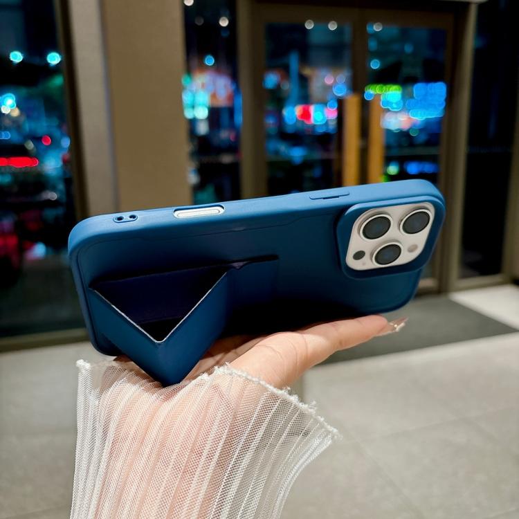 For iPhone 17 Pro Slim Waist Design Soft TPU Shockproof Phone Case with Fold Holder