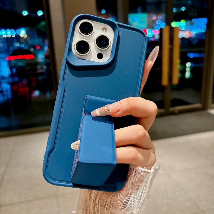 For iPhone 15 Pro Slim Waist Design Soft TPU Shockproof Phone Case with Fold Holder