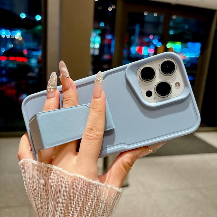 For iPhone 15 Pro Slim Waist Design Soft TPU Shockproof Phone Case with Fold Holder