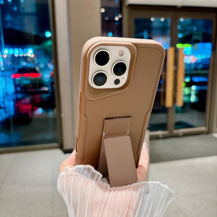 For iPhone 14 Pro Max Slim Waist Design Soft TPU Shockproof Phone Case with Fold Holder