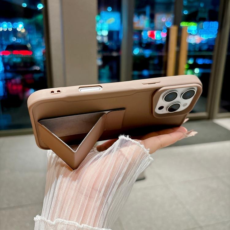 For iPhone 14 Pro Max Slim Waist Design Soft TPU Shockproof Phone Case with Fold Holder