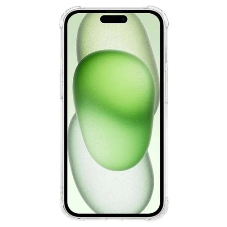 For iPhone 14 Airbag Corners Transparent TPU Phone Case with Screen Film - Transparent