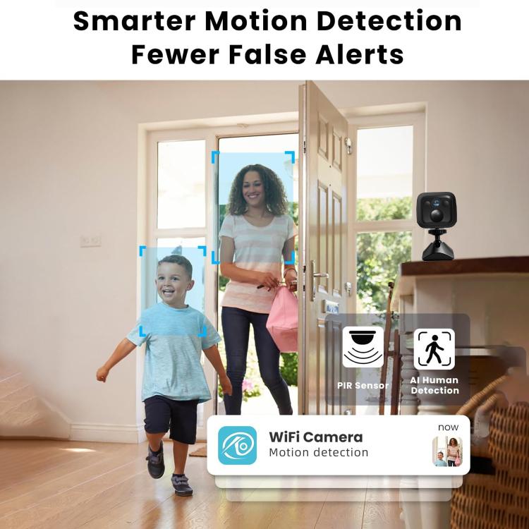 B01 Home HD Smart WiFi Camera, Supports Night Vision and Motion Detection - Black