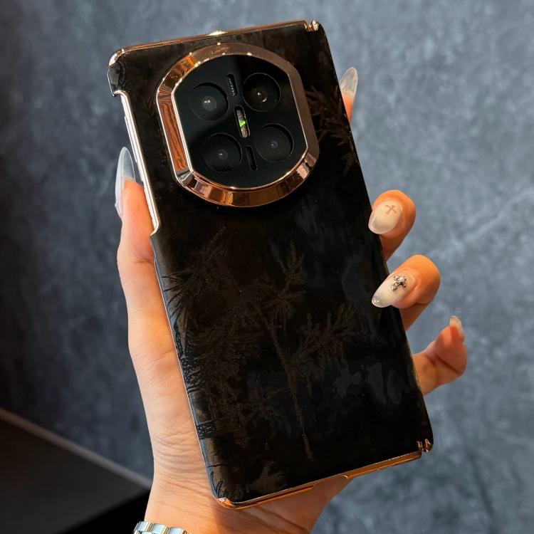 For Huawei Mate X6 Dual Middle Axis National Style Velvet Bamboo Forest Pattern Phone Case