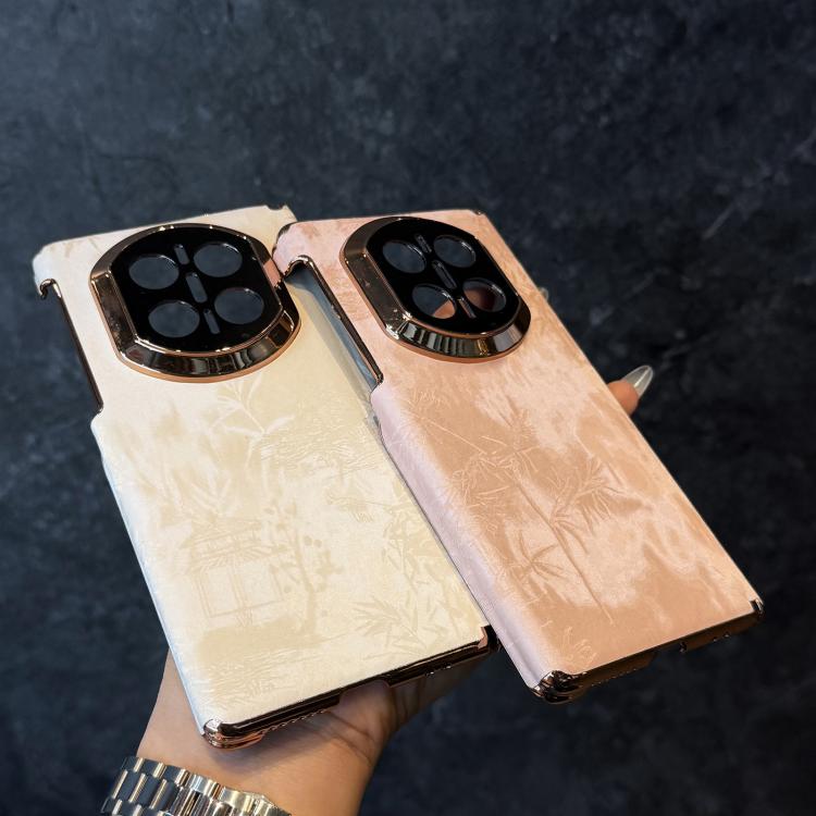 For Huawei Mate X7 Dual Middle Axis National Style Velvet Bamboo Forest Pattern Phone Case