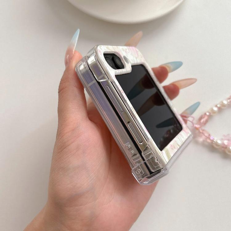For Galaxy Z Flip7 5G Pink Tulip Pattern Shockproof Magnetic Phone Case