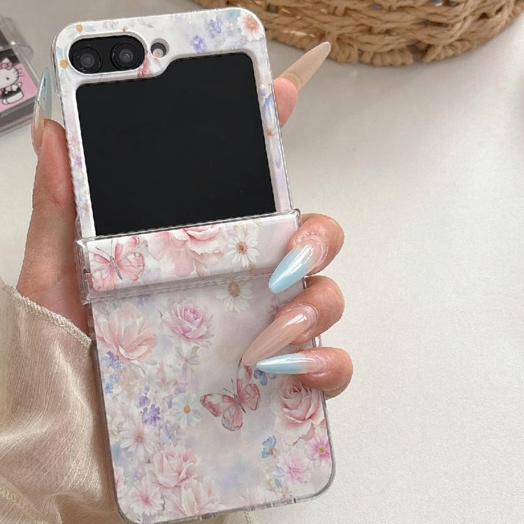 For Galaxy Z Flip5/6 / 7 FE Flower Butterfly Pattern Shockproof Magnetic Phone Case