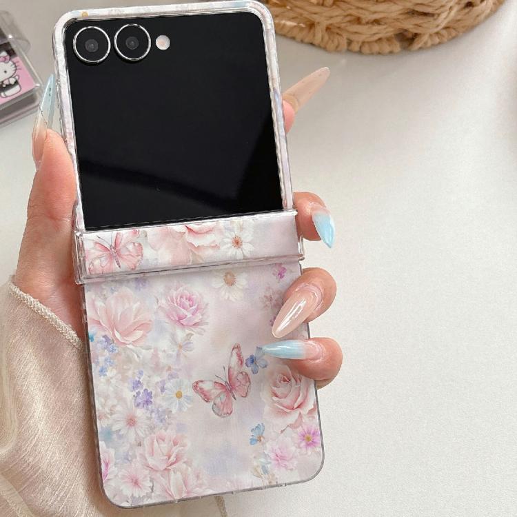 For Galaxy Z Flip7 5G Flower Butterfly Pattern Shockproof Magnetic Phone Case