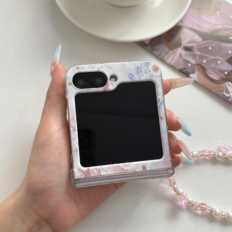For Galaxy Z Flip5/6 / 7 FE Flower Butterfly Pattern Shockproof Magnetic Phone Case