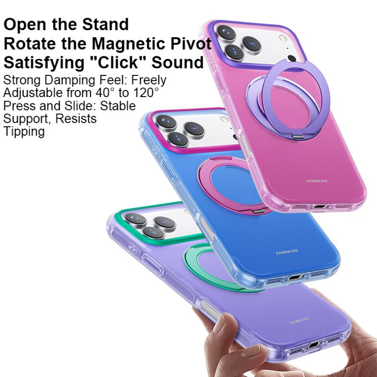 For iPhone 17 EASONCASE IMD Dual-Sided Coating Airbag Shockproof Magnetic Holder Phone Case