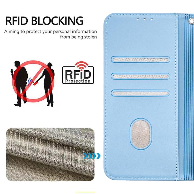 For Infinix Note 50x 5G Cat Butterfly Embossed RFID Vegan Leather Phone Case with Strap