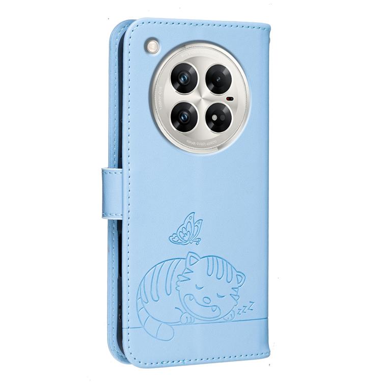 For Infinix Zero 40 4G / 5G Cat Butterfly Embossed RFID Vegan Leather Phone Case with Strap